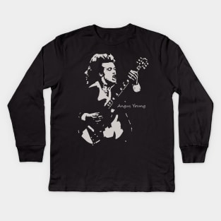 angus young sillouete Kids Long Sleeve T-Shirt